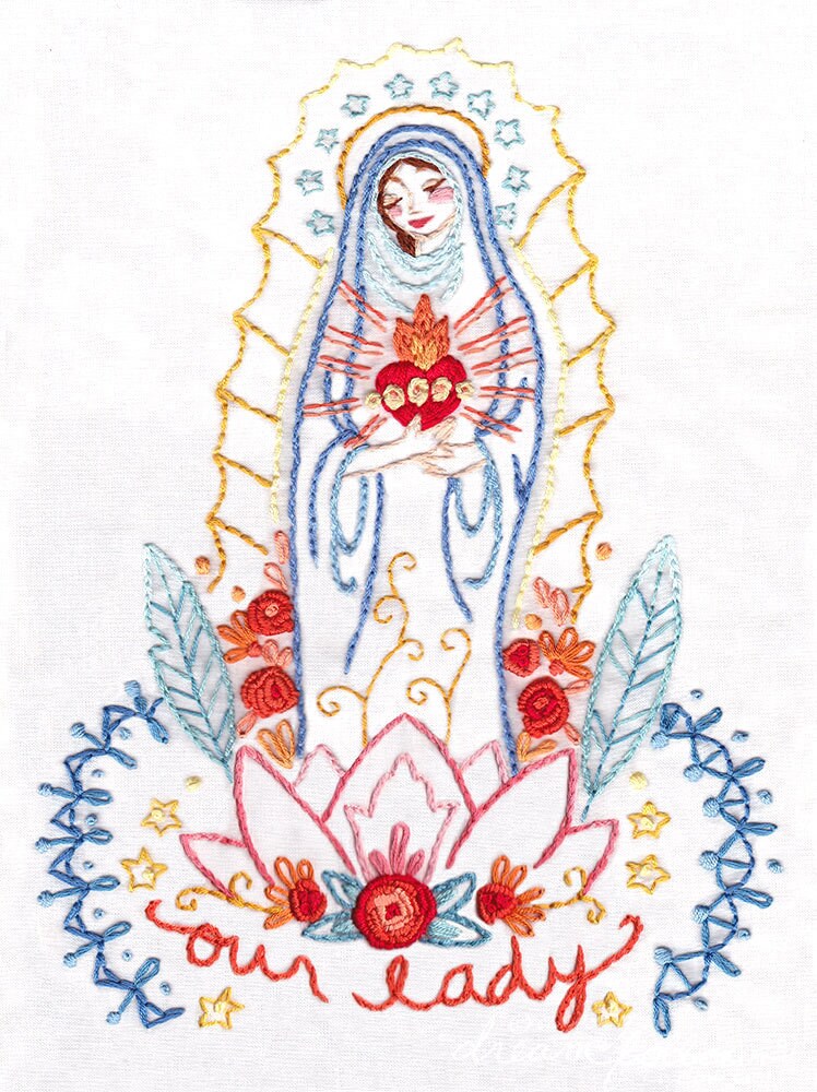Our Lady Hand Embroidery Pattern Download – Little Dear Shop our-lady-hand-embroidery-pattern-download-little-dear-shop