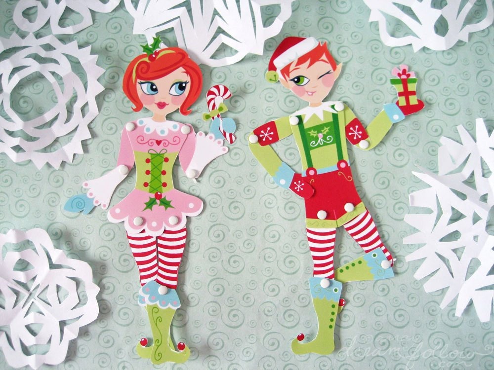 Christmas Elves DIY jointed paper dolls printable PDF – Little Dear Shop christmas-elves-diy-jointed-paper-dolls-printable-pdf-little-dear-shop