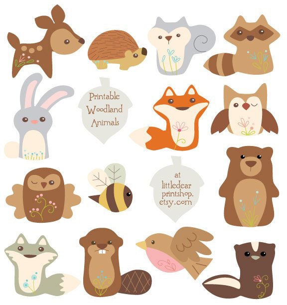 20 piece Woodland Creatures Felt Animal Sewing Patterns