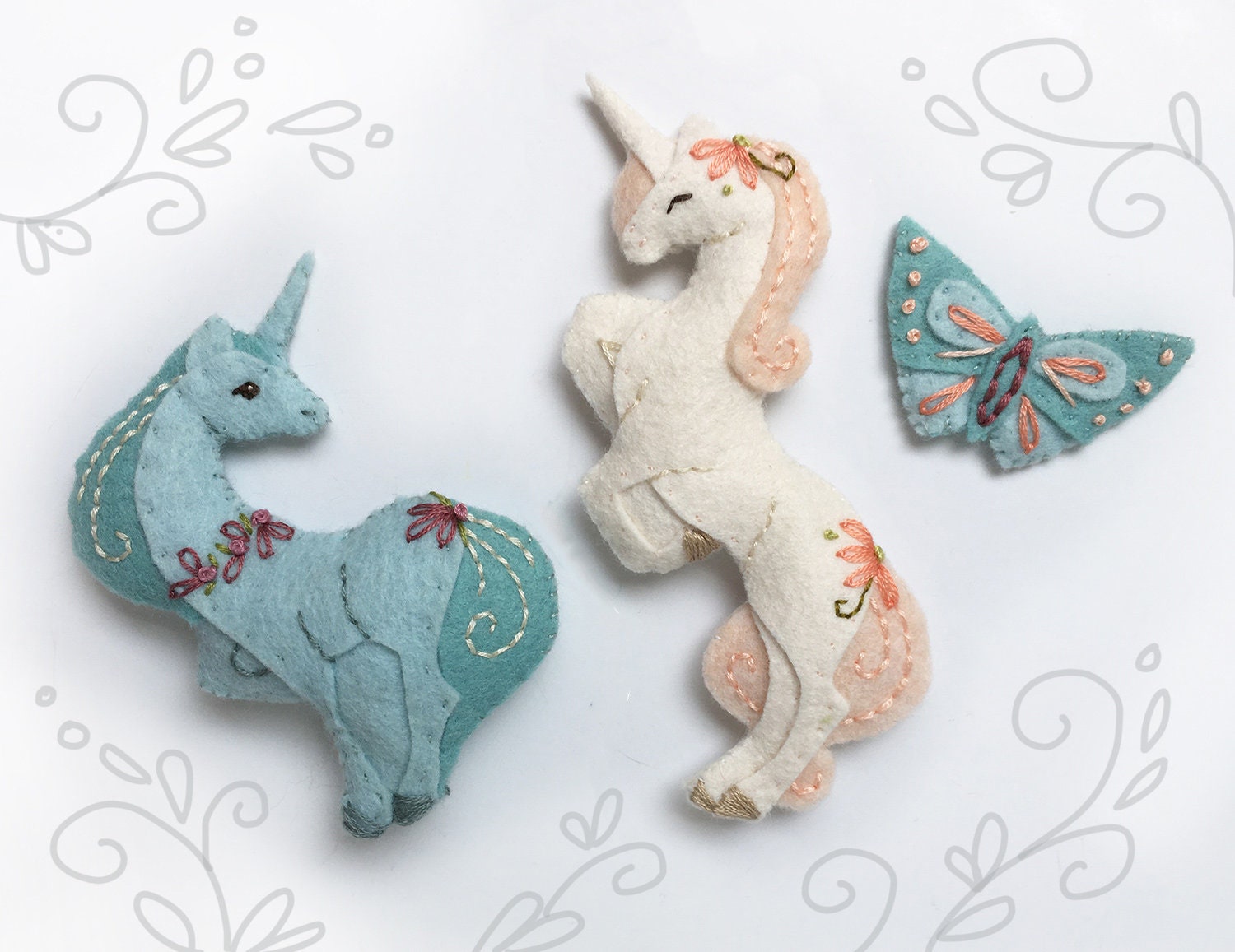 Unicorns plush felt animals Sewing Pattern – Little Dear Shop unicorns-plush-felt-animals-sewing-pattern-little-dear-shop
