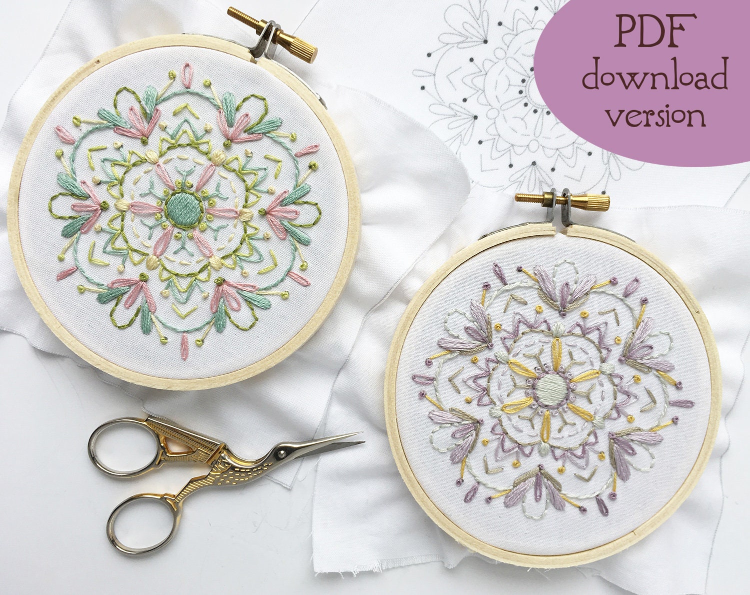 Stacks of Books Embroidery Pattern Embroidery Kit Mandala Pattern Hand  Embroidery Pattern Download Embroidery PDF 