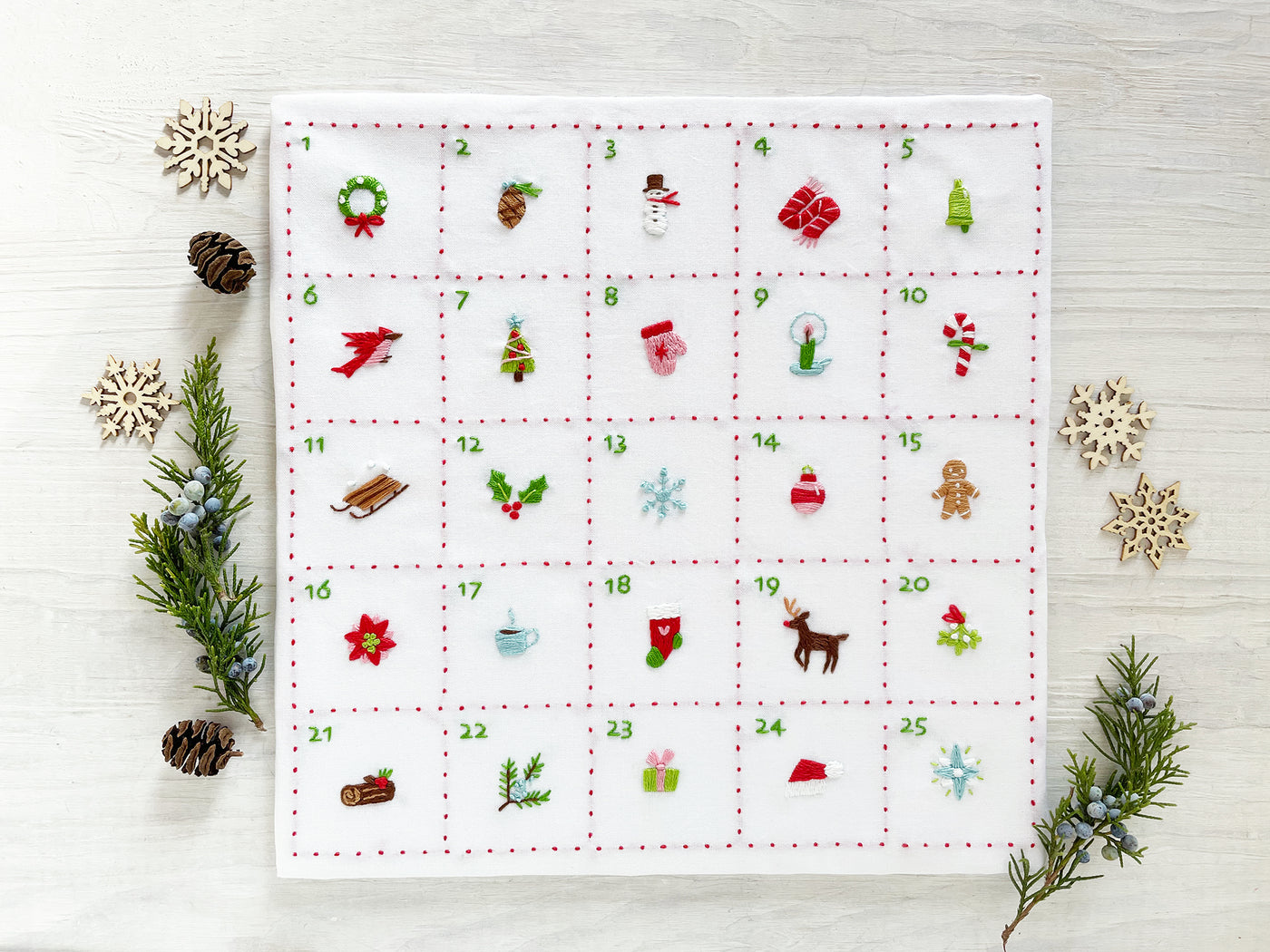 Christmas Advent Calendar Hand Embroidery pattern download