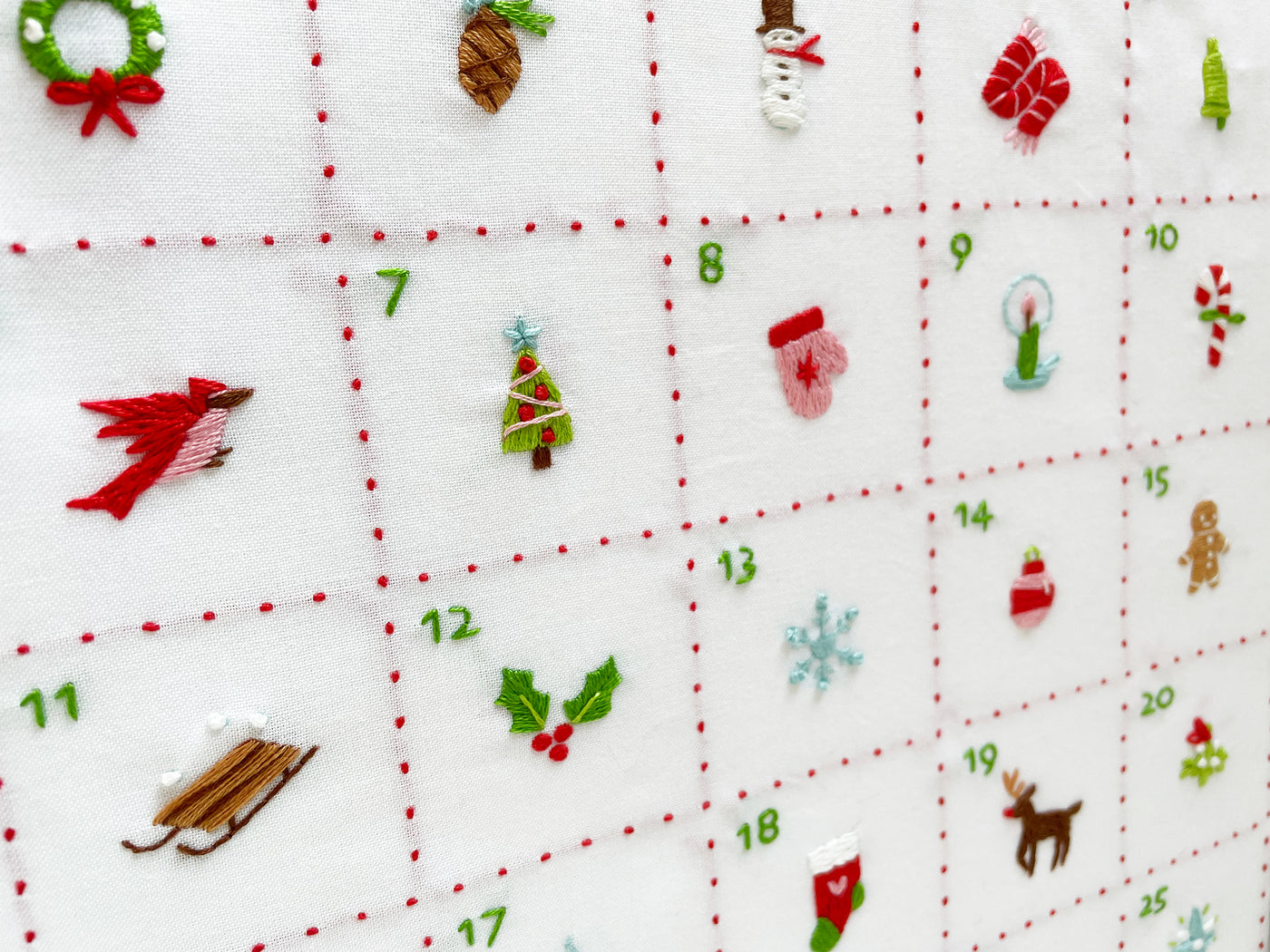 Christmas Advent Calendar Hand Embroidery pattern download