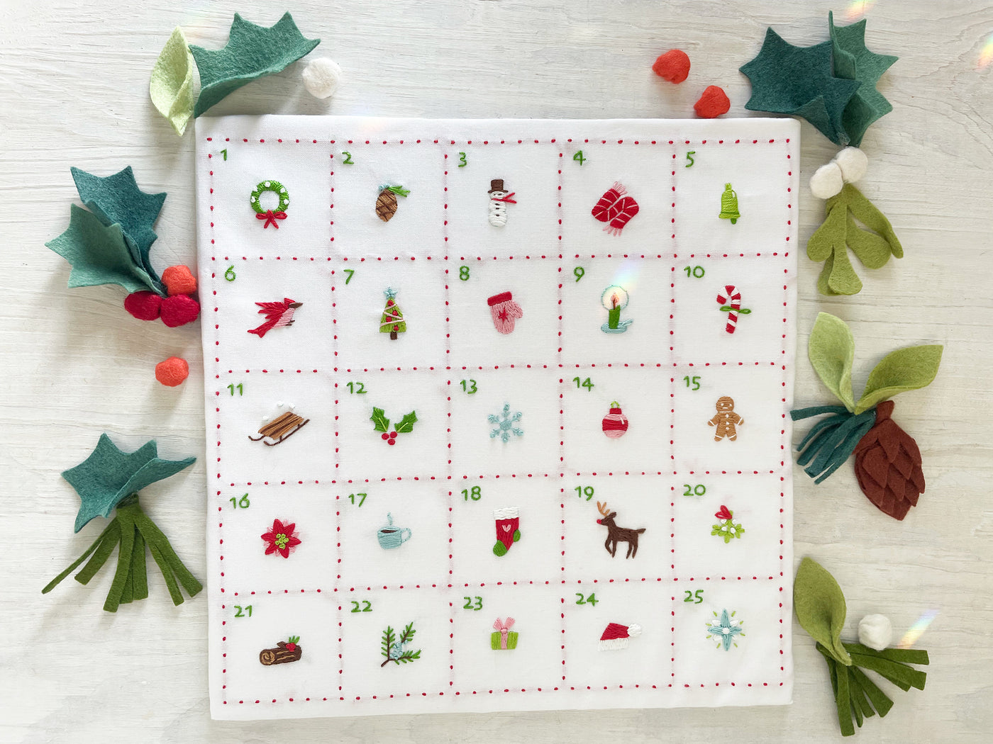 Christmas Advent Calendar Hand Embroidery pattern download