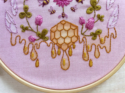 Bees and Clover Hand Embroidery pattern PDF download