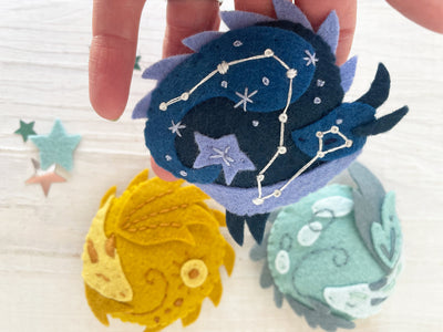 Celestial Dragons Fantasy Felt Animals Plush Sewing Pattern