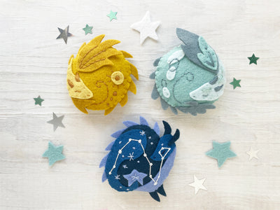 Celestial Dragons Fantasy Felt Animals Plush Sewing Pattern