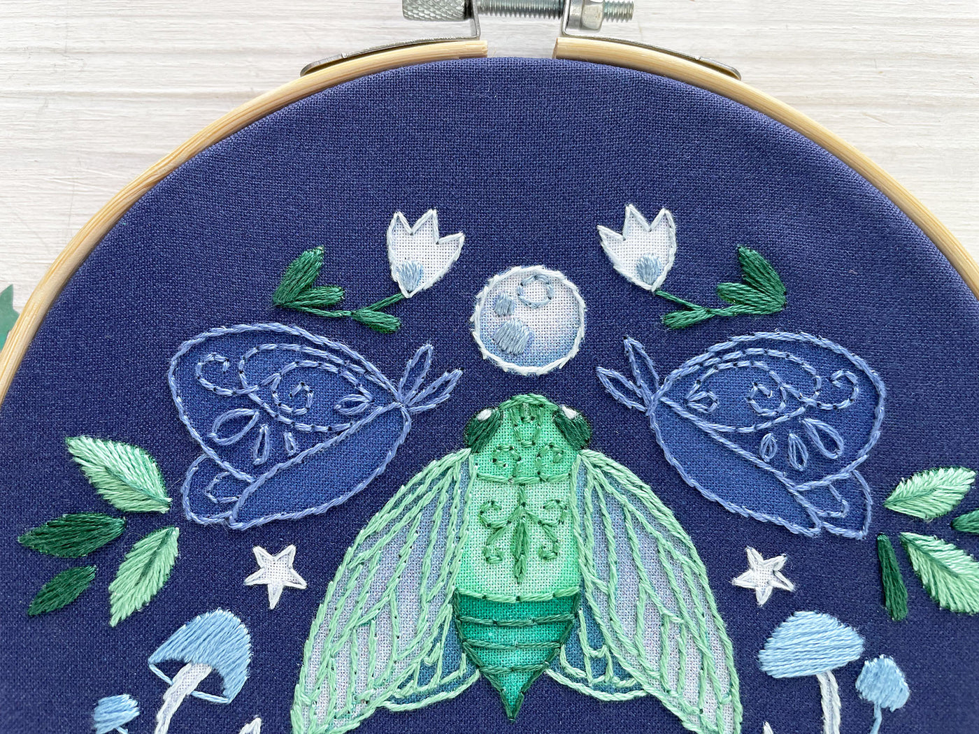 Cicada Hand Embroidery Sampler