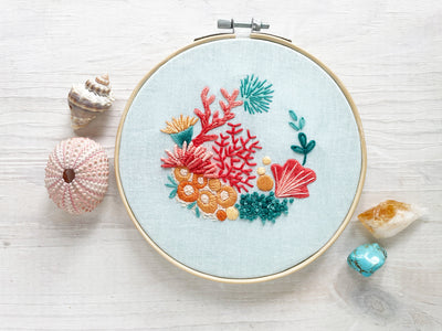 Coral Reef Hand Embroidery Sampler