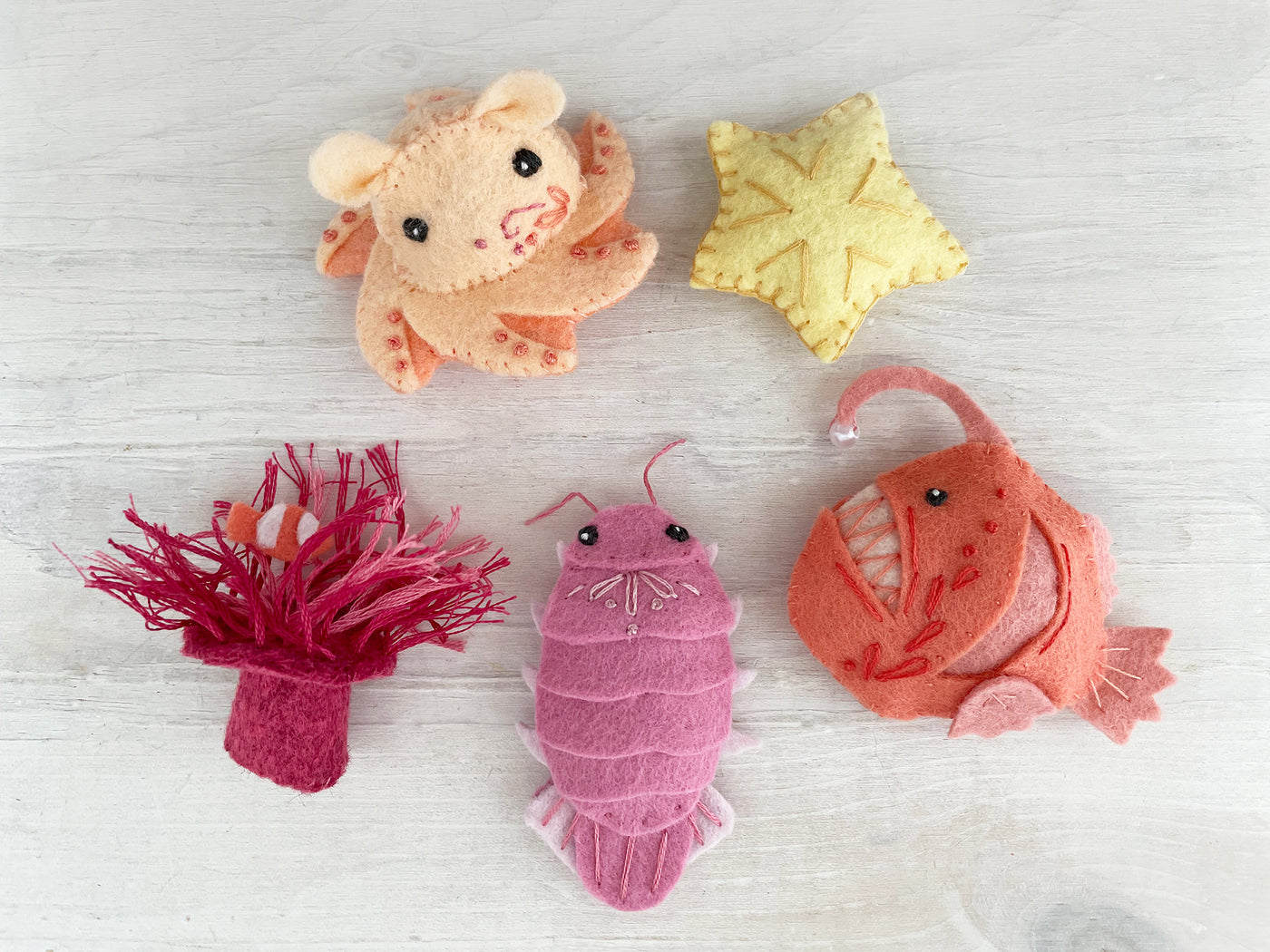 Deep Sea Creatures, Felt Animals Plush Sewing Pattern