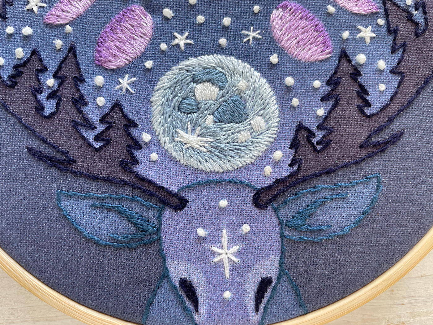 Deer Moon Phases Hand Embroidery Pattern download
