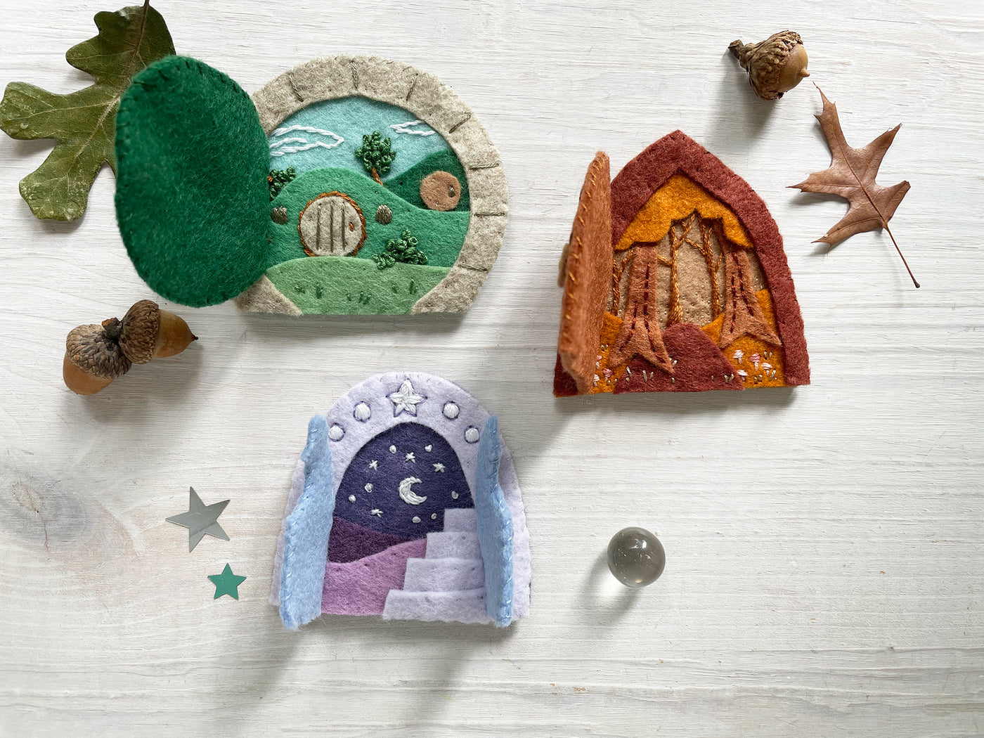 Secret Doors felt ornament Sewing Pattern, fairy door