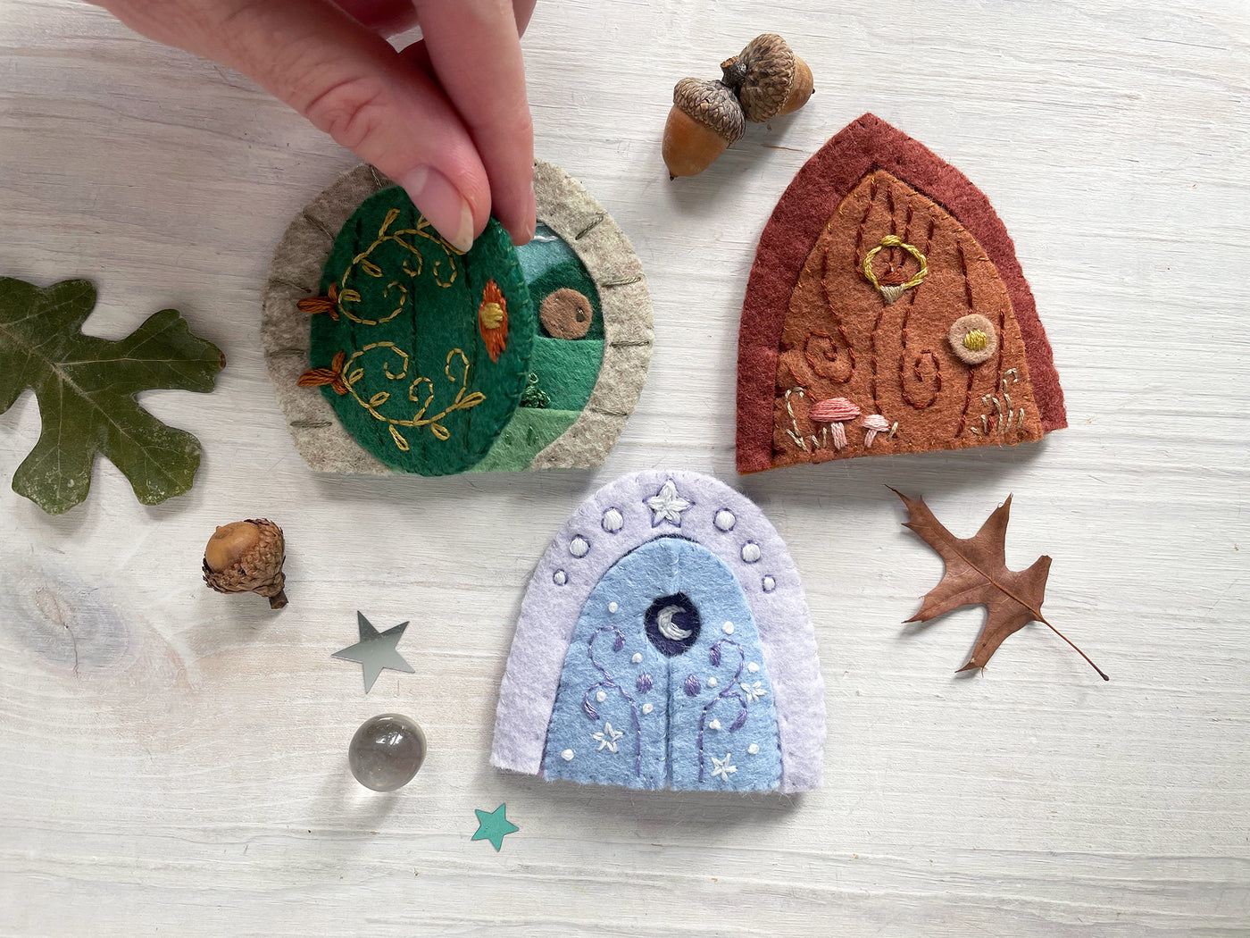 Secret Doors felt ornament Sewing Pattern, fairy door