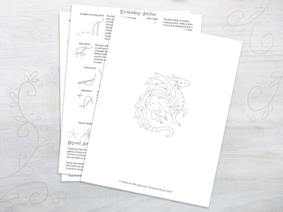 Draco the Dragon constellation Hand Embroidery pattern PDF download (Copy