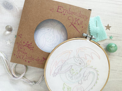 Pastel Dragon Full Kit Beginner Hand Embroidery DIY