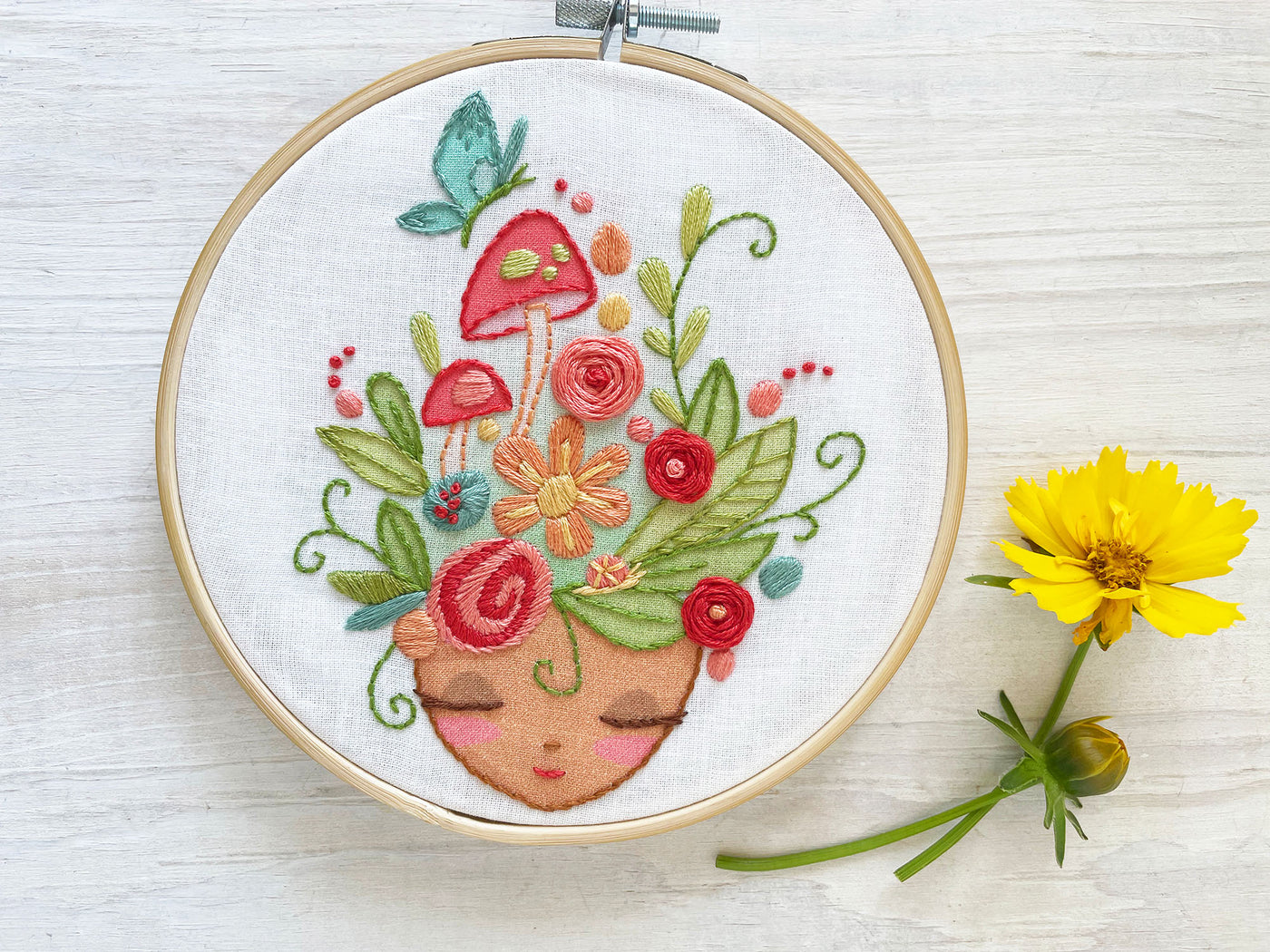 Garden Goddes Floral Hand Embroidery Sampler