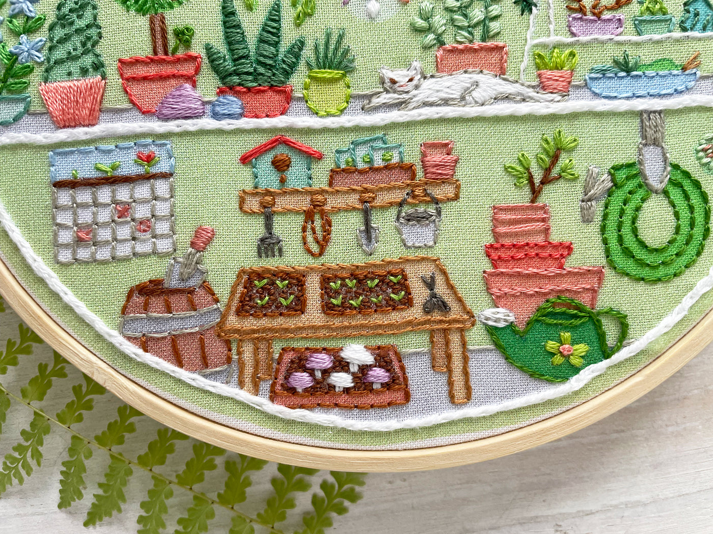 little greenhouse Hand Embroidery pattern PDF download