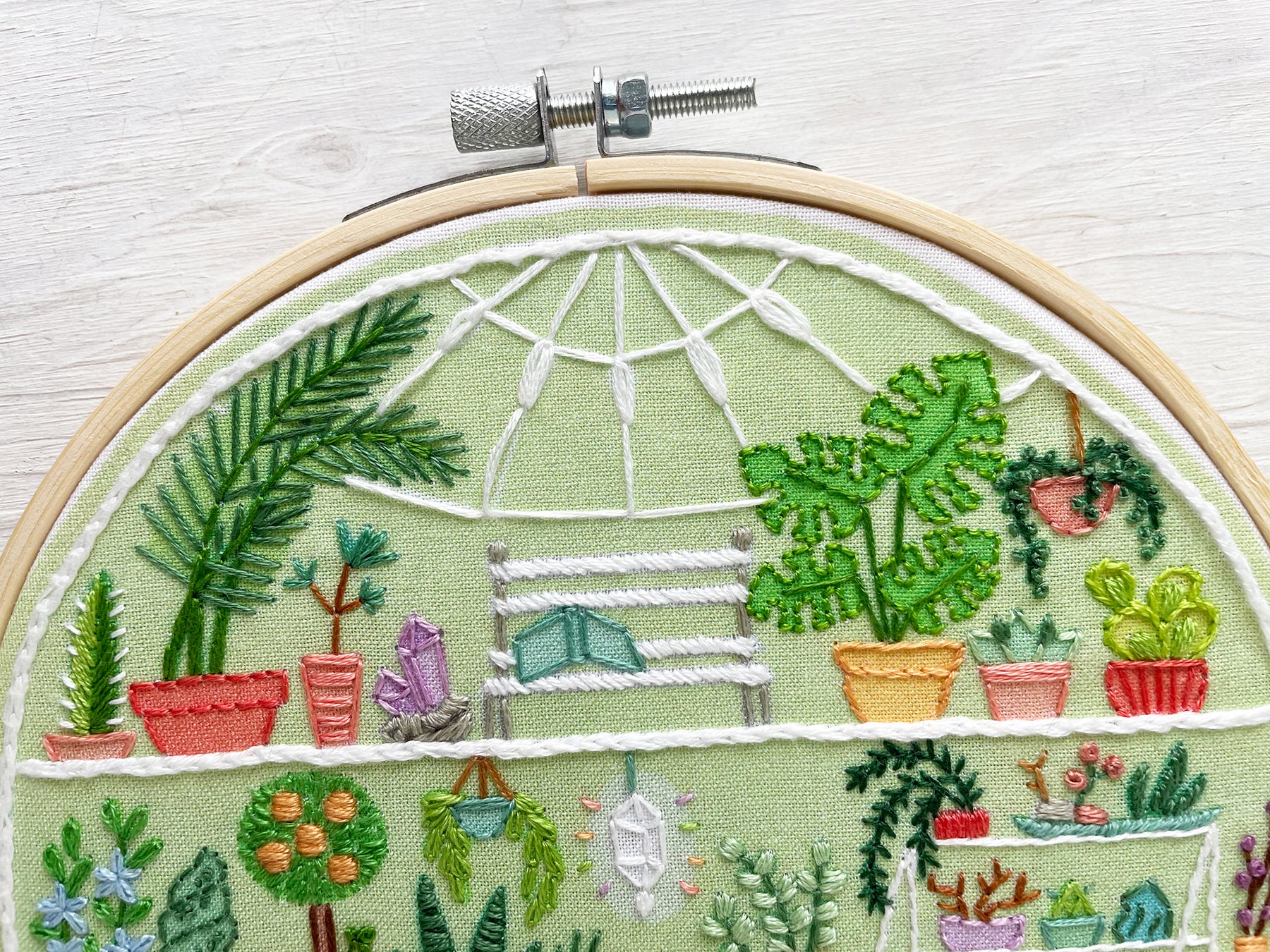 Greenhouse Pattern little greenhouse Hand Embroidery pattern PDF download – Little Dear Shop