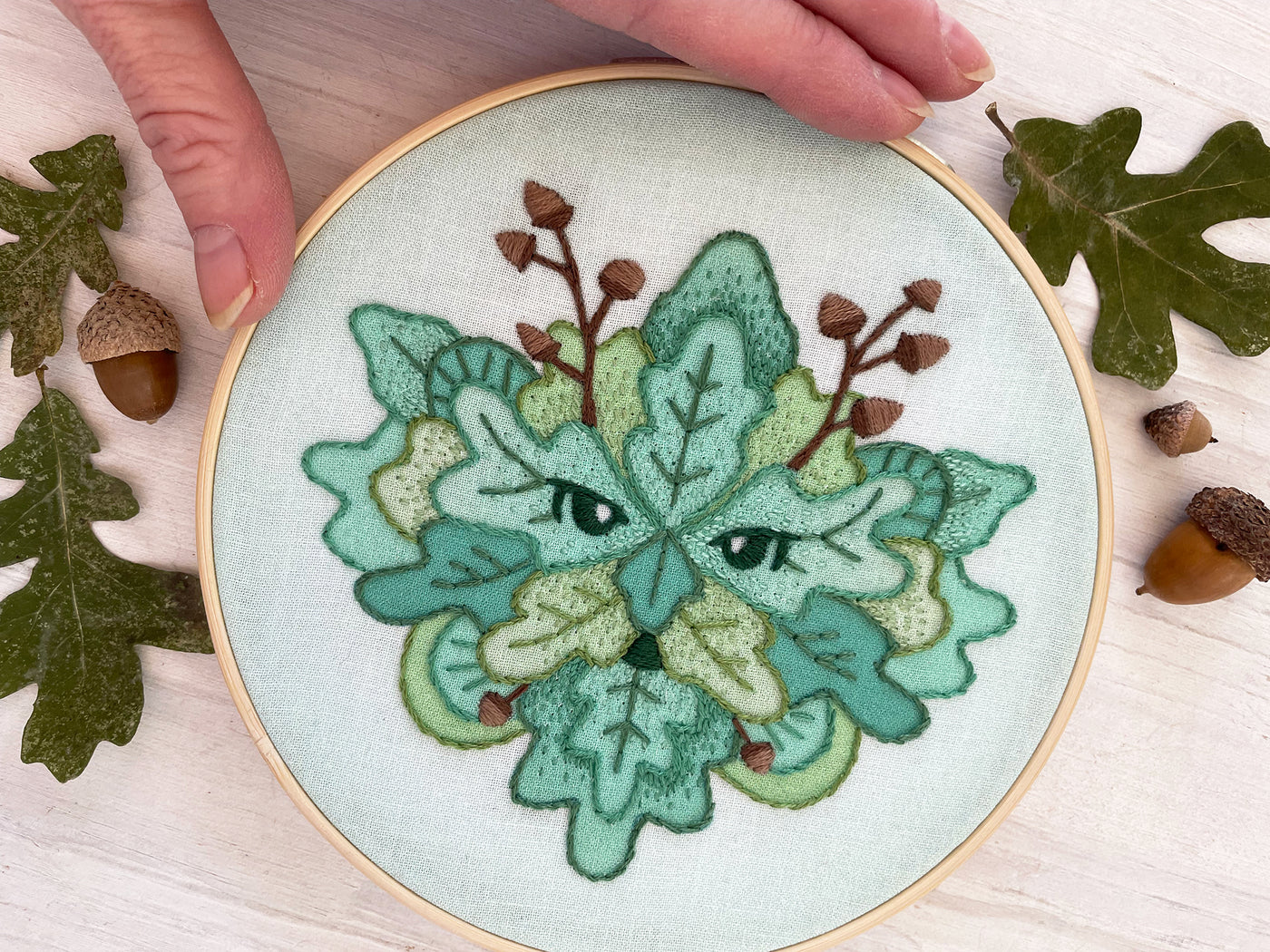 Green Man Beginner Hand Embroidery pattern