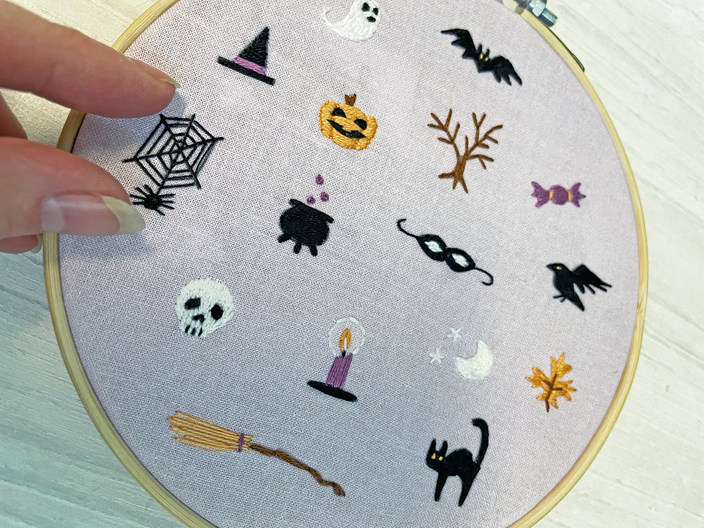 Halloween Tinies mini motifs Hand Embroidery Sampler