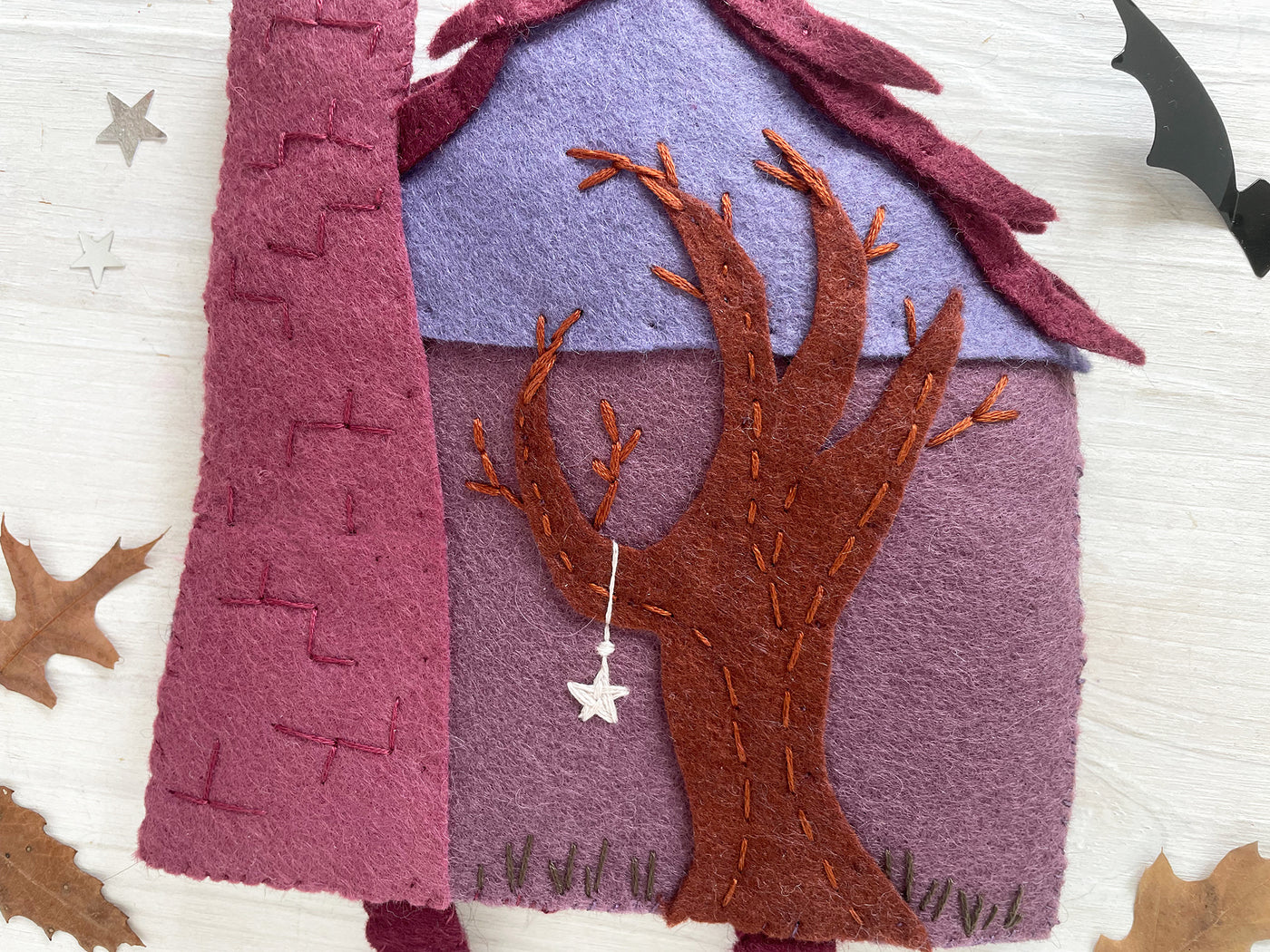Haunted Witch House Quiet Book Sewing Pattern for felt Baba Yaga Halloween house