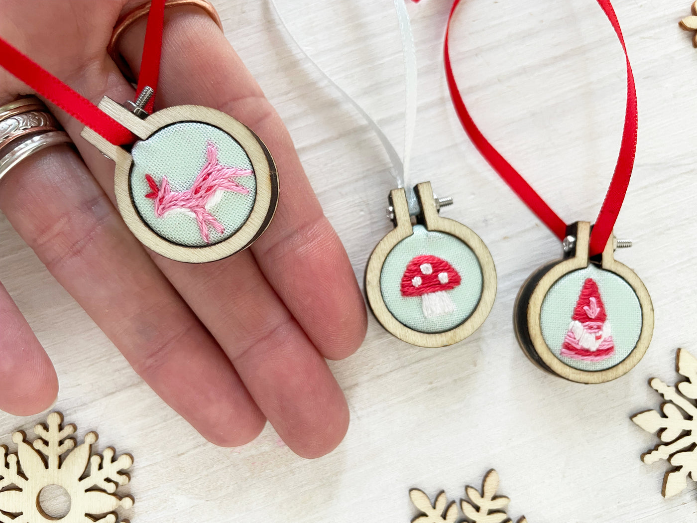 Christmas Kitsch Mini Hand Embroidery Hoop Kit