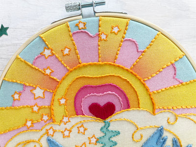 Rainbow Lovebirds Hand Embroidery pattern PDF download