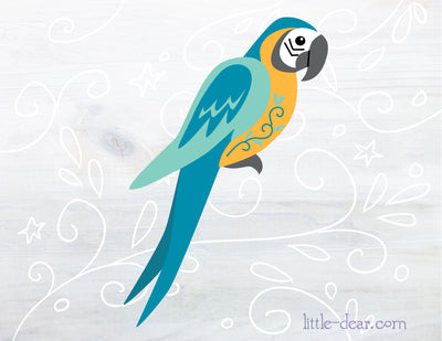 SVG Macaw cut file for Cricut, Silhouette, PNG, JPG parrot clip art
