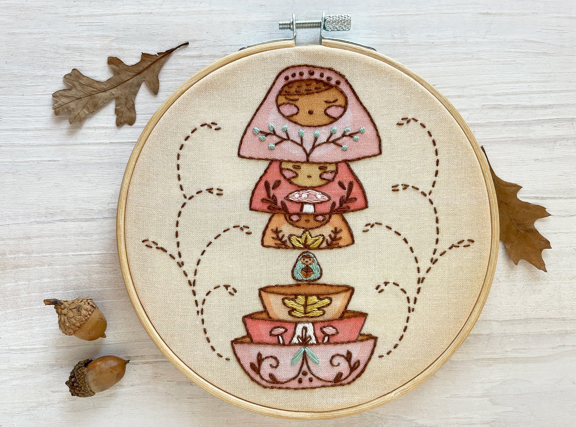 Matryoshka nesting dolls Fabric Embroidery Sampler – Little Dear Shop