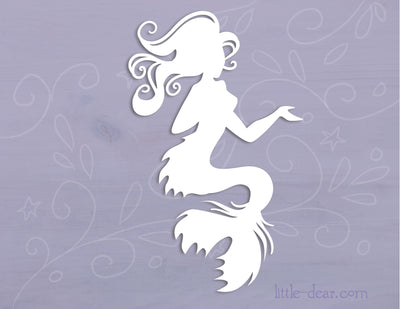 SVG Mermaid 1 cut file for Cricut, Silhouette, PNG, JPG