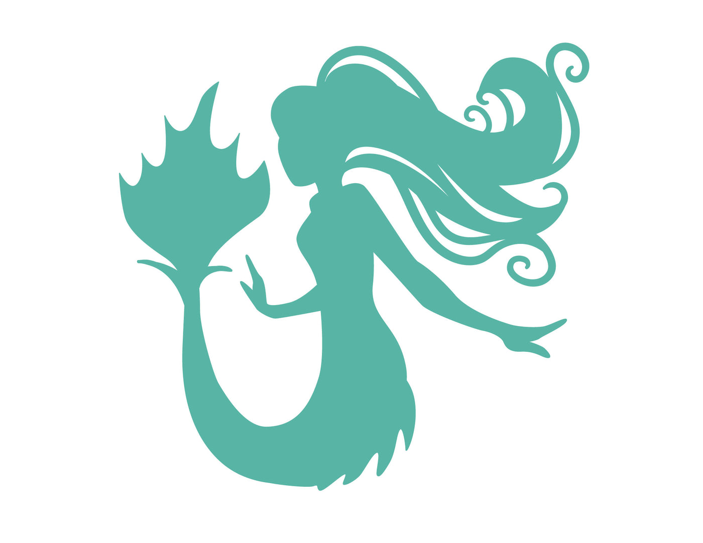 SVG Mermaid 2 cut file for Cricut, Silhouette, PNG, JPG