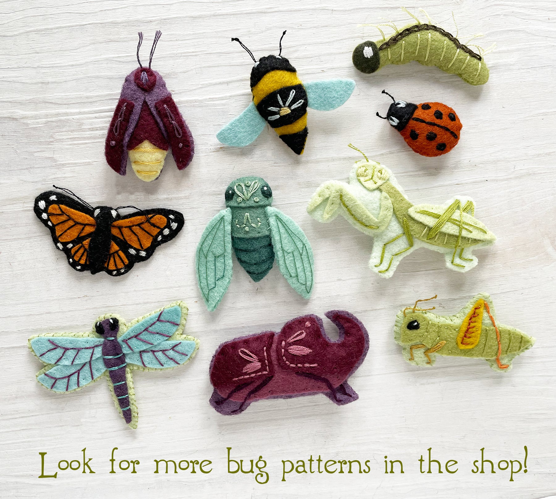 Beautiful Bugs felt animals sewing pattern – Little Dear Shop