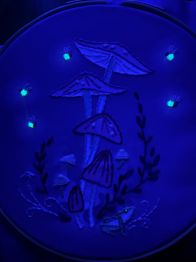 Mushroom Glow Beginner Hand Embroidery pattern