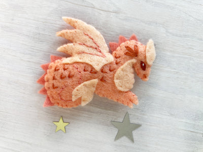 More Baby Dragons Felt Animal Sewing pattern set 2 red orange yellow