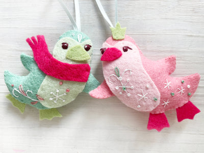 Felt Christmas Penguin Ornaments sewing pattern PDF download