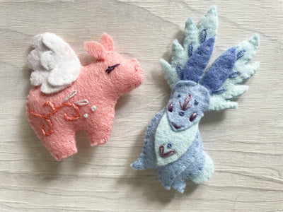 Felt Fantasy Winged Fairy Animals Plush Sewing Pattern