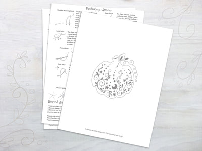 Intricate Pumpkin Hand Embroidery pattern PDF download