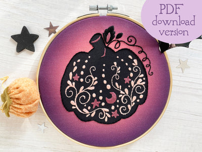 Intricate Pumpkin Hand Embroidery pattern PDF download