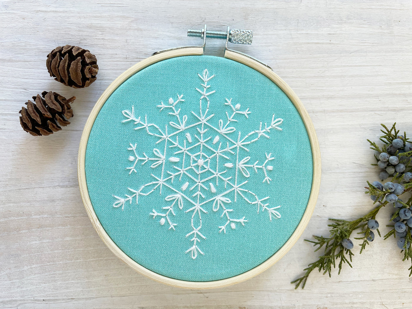 Christmas Winter Snowflake Hand Embroidery Kit
