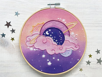 Space Fantasy celestial Hand Embroidery pattern PDF download