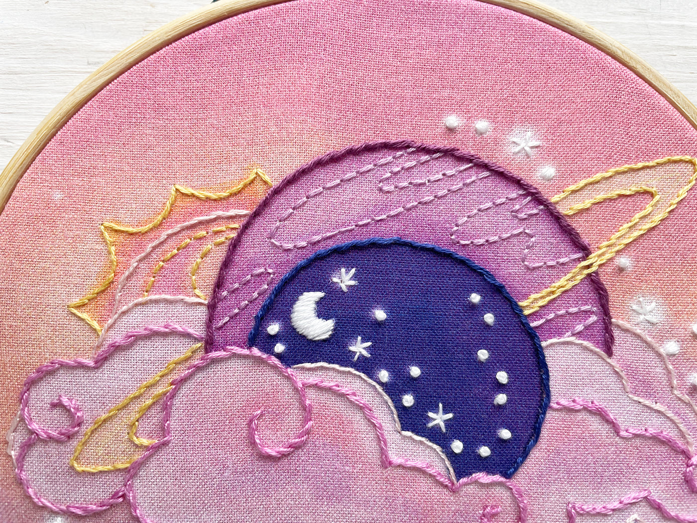 Space Fantasy celestial Hand Embroidery pattern PDF download