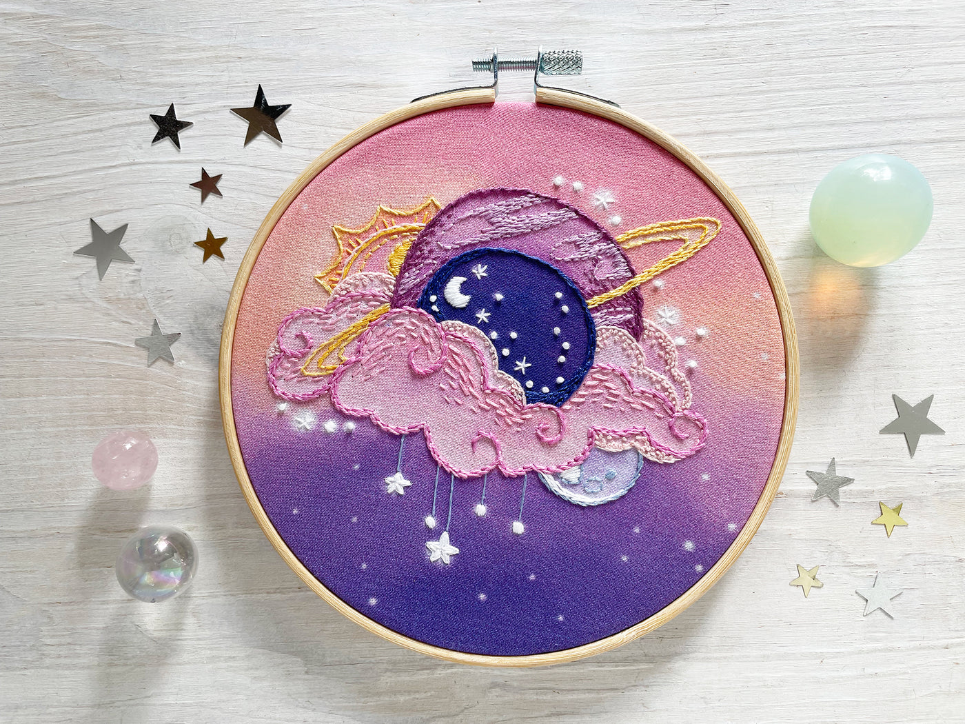 Space Fantasy celestial Hand Embroidery pattern PDF download