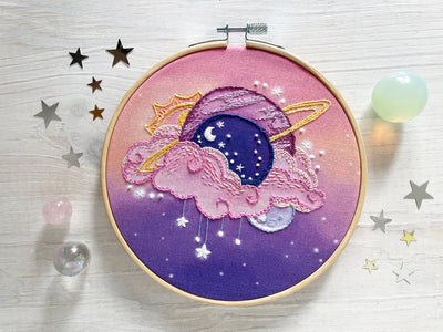 Space Fantasy celestial Hand Embroidery pattern PDF download