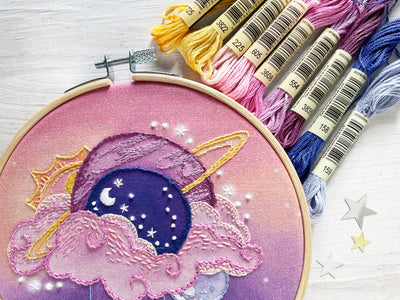 Space Fantasy celestial Hand Embroidery pattern PDF download