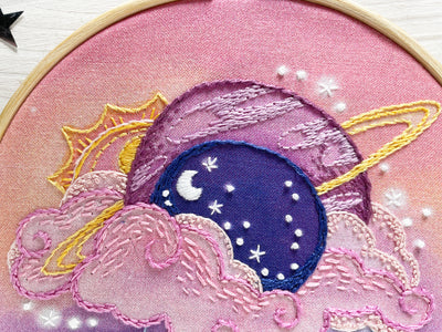 Space Fantasy celestial Hand Embroidery pattern PDF download