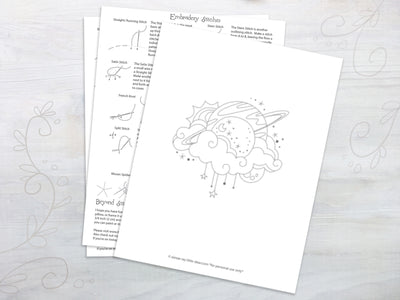 Space Fantasy celestial Hand Embroidery pattern PDF download