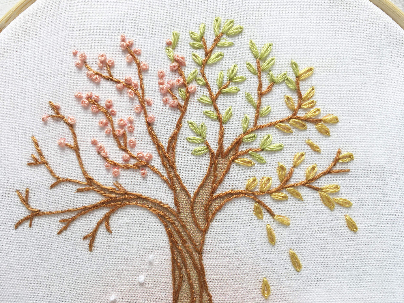 4 Seasons Tree Hand Embroidery Sampler