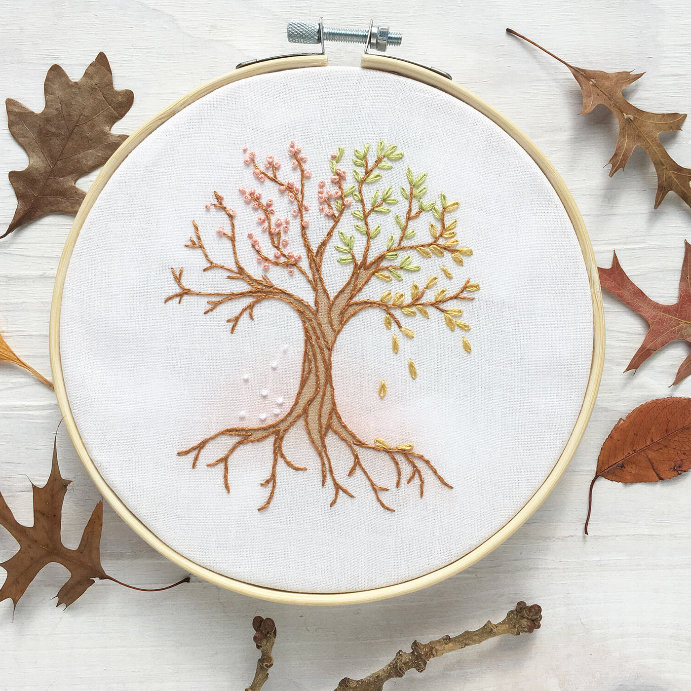 4 Seasons Tree Hand Embroidery Sampler