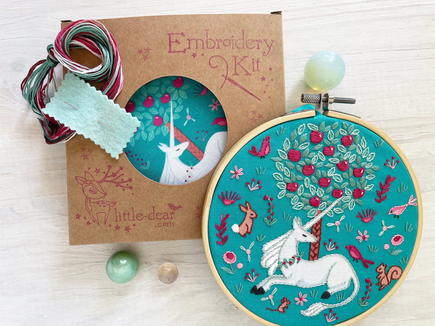 Unicorn Garden Full Kit Hand Embroidery DIY