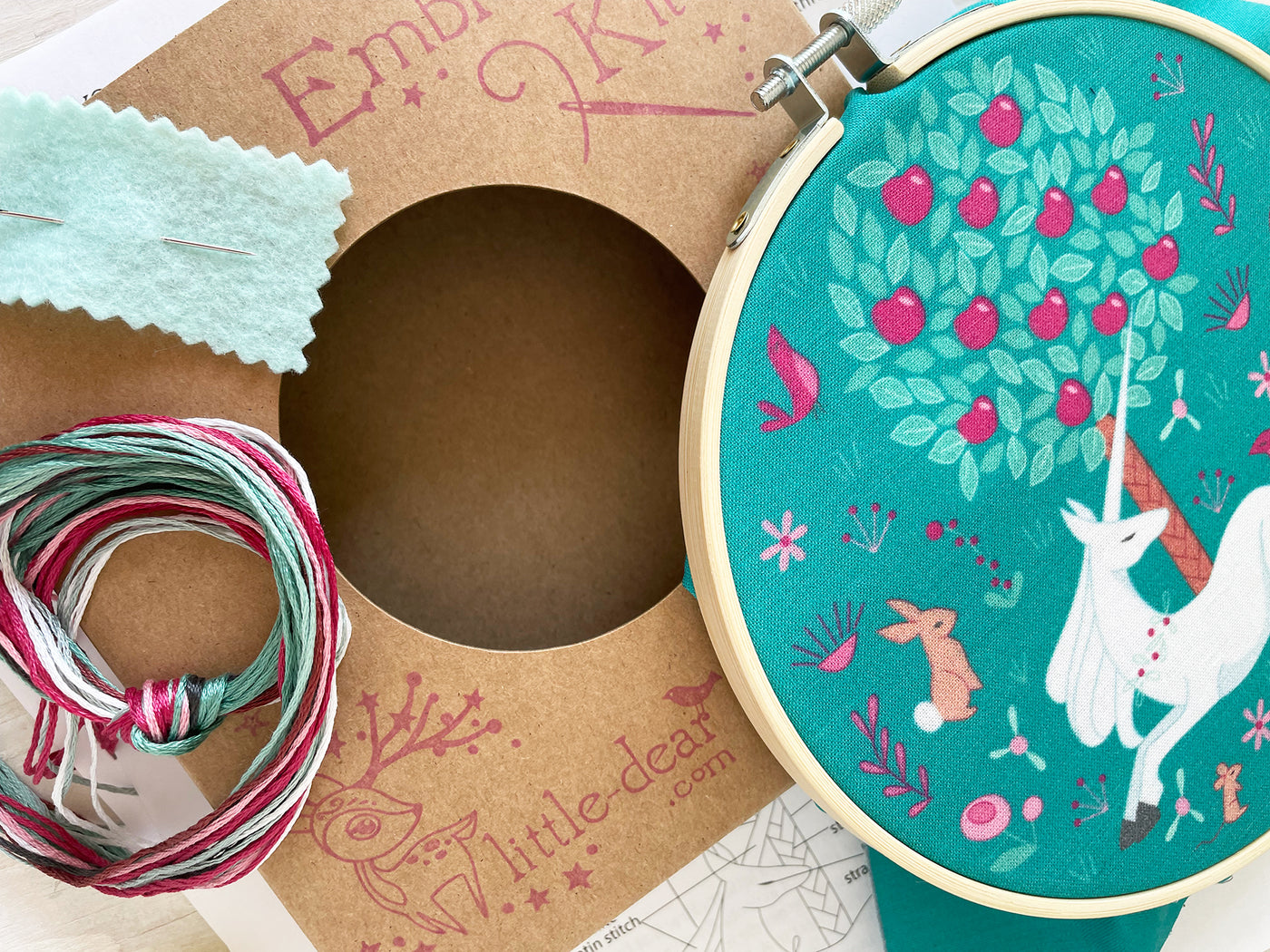 Unicorn Garden Full Kit Hand Embroidery DIY